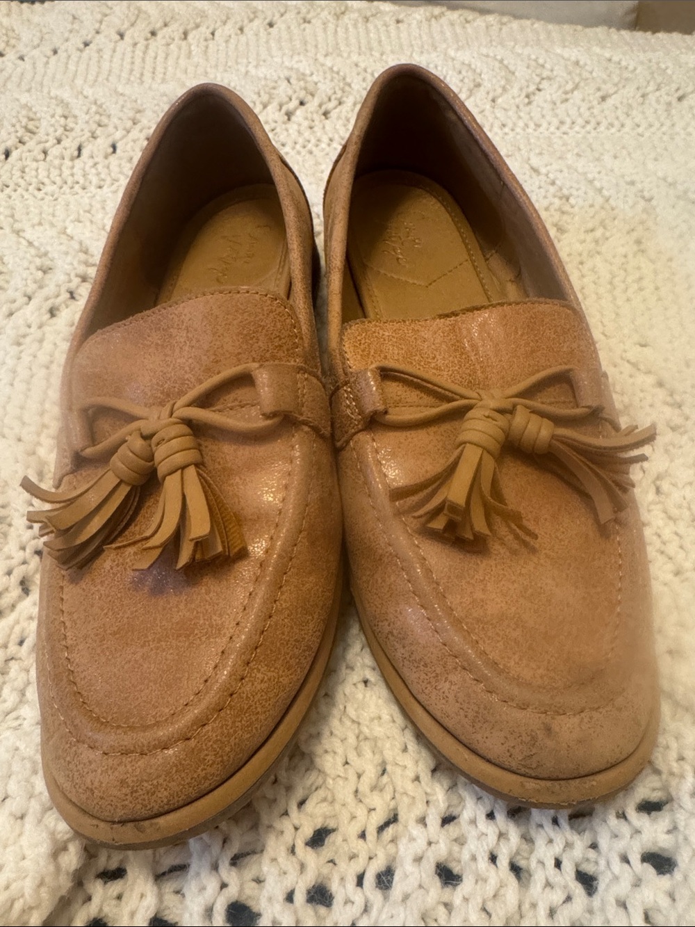 Crown Vintage Tan Suede Tassel Loafers